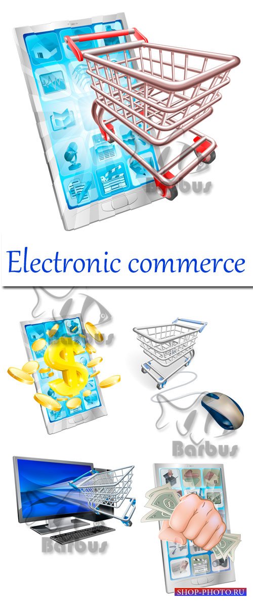 Electronic commerce / Электронная комерция - Vector stock
