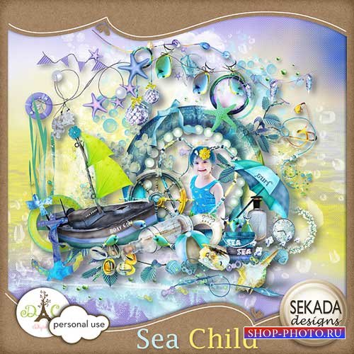Детский морской скрап-набор - Дитя моря