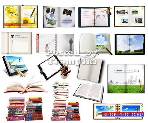 Исходники для Photoshop -  Книги, блокноты, подставки, телефонная книга