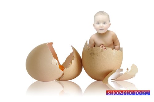 Шаблон для детей - Ребёночек из яйца