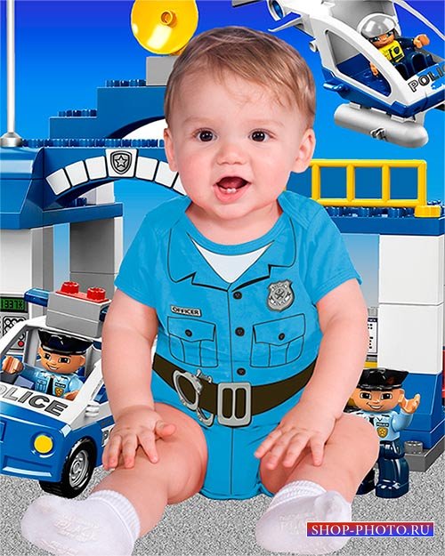 Детский фотошаблон - Я буду офицером полиции