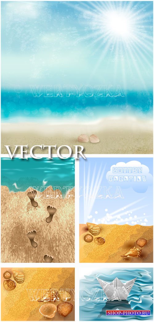 Лето и море / Summer and sea - vector clipart