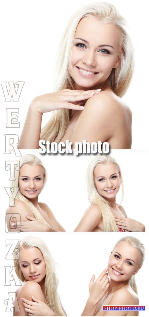 Девушка с белыми длинными волосами / Girl with white long hair - Raster clipart