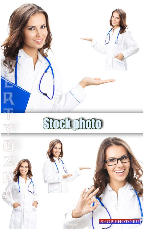 Девушка врач на белом фоне / Woman doctor on a white background - Raster cl ...