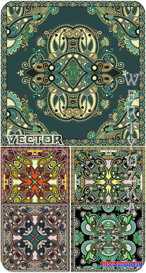 Оригинальные цветочные узоры / Original floral patterns - vector