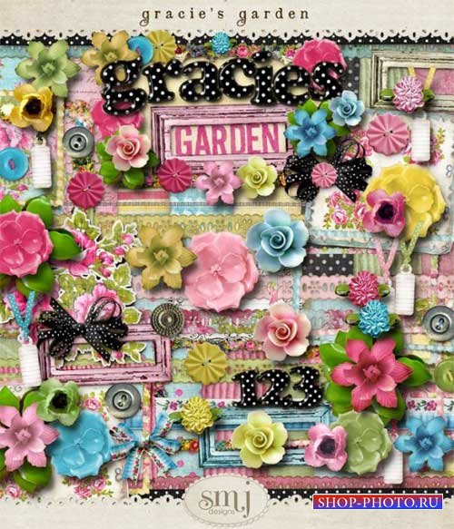 Цветочный скрап-комплект - Грациозный сад 