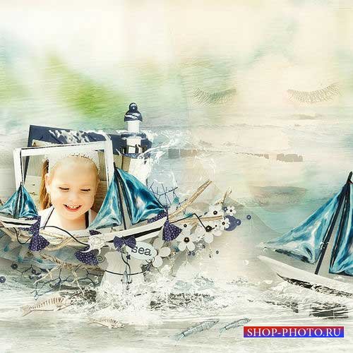 Морской скрап-комплект - Маленькая девочка-морячка 