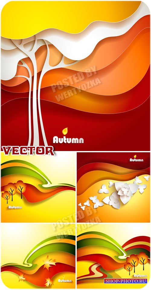 Осенние фоны, креатив / Autumn backgrounds, creative - vector