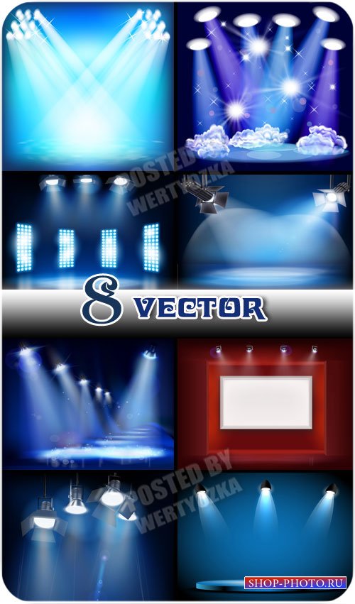 Освещение, прожектора / Lighting, spotlights - vector
