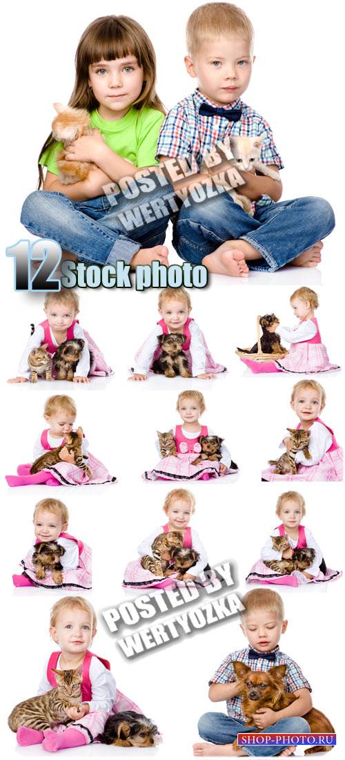 Дети и животные / Children and animals - stock photos