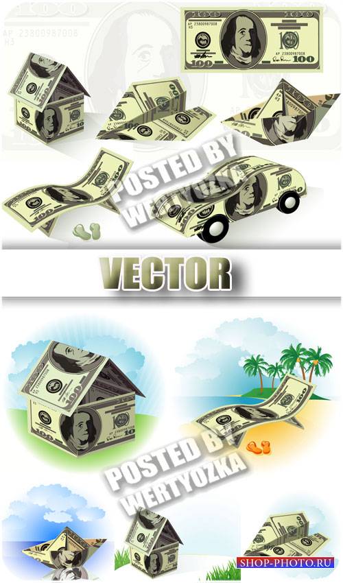Деньги, доллары / Money, dollars - stock vector