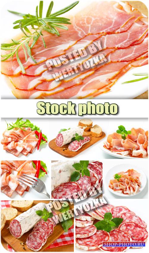 Мясные продукты, колбаса / Meat products, sausages - stock photos