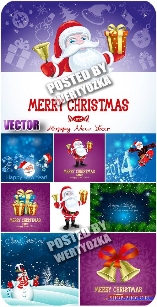Санта клаус с подарками / Santa Claus with gifts - vector stock