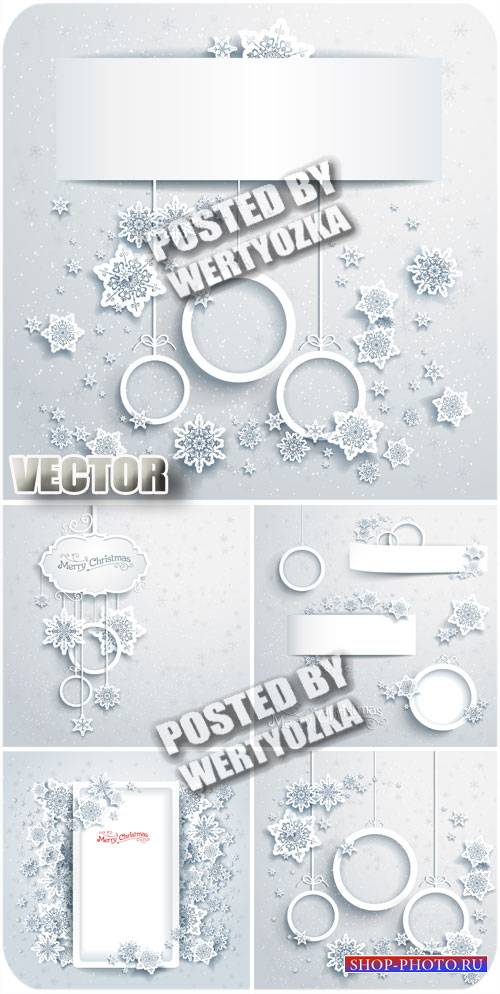 Зимние фоны с снежинками / Winter background with snowflakes - stock vector