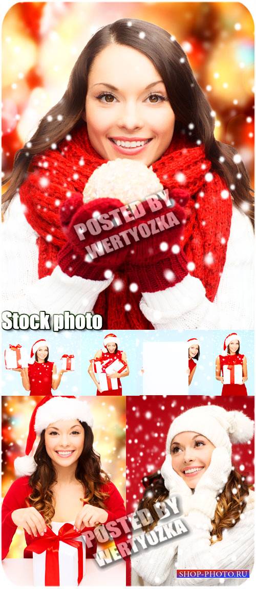 Очаровательные новогодние девушки / Charming christmas girl - stock photos