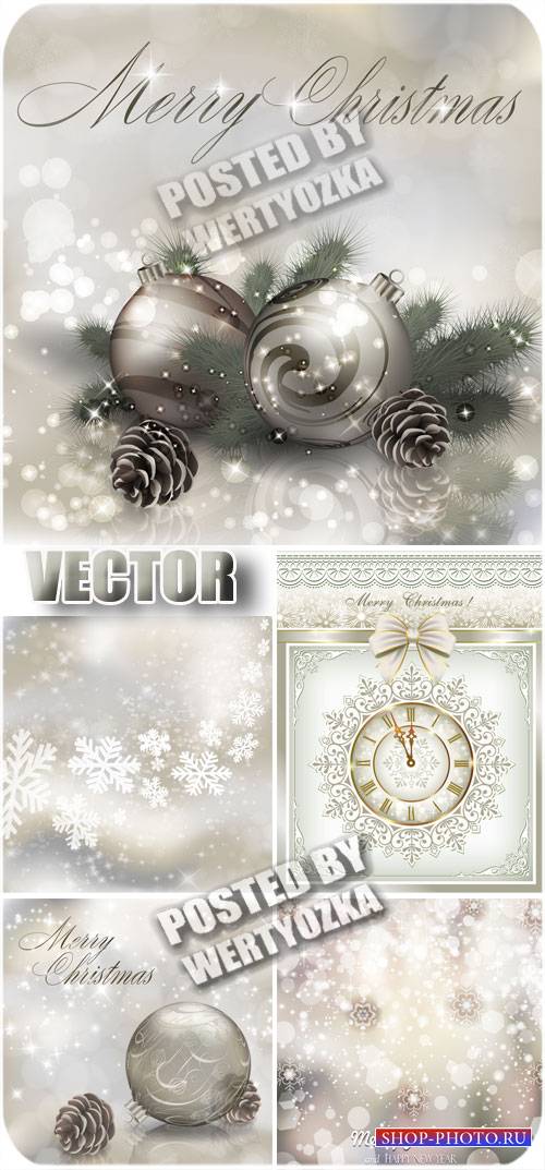 Серебристый новый год, зимние фоны / Silver new year, winter backgrounds -  ...