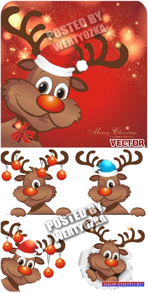 Рождество и северный олень / Christmas reindeer - vector stock