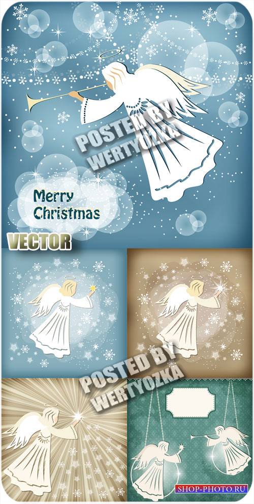 Рождество и ангелы - вектор