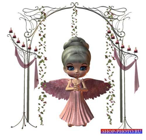 Детский 3D скрап-комплект - Кукольные ангелочки 