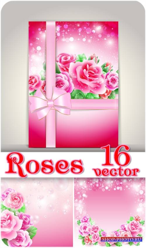 Розы, карточки с красивыми розами, векторные фоны