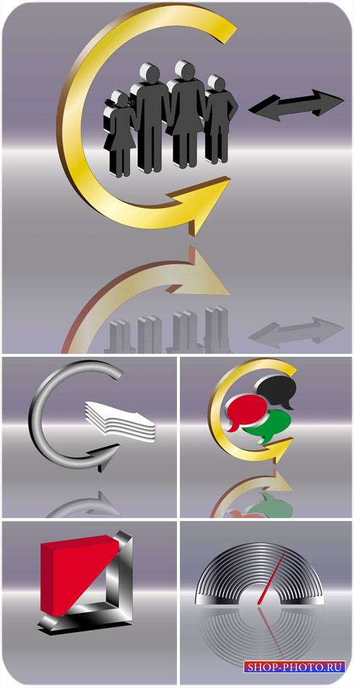 Логотипы на серебристом фоне - вектор