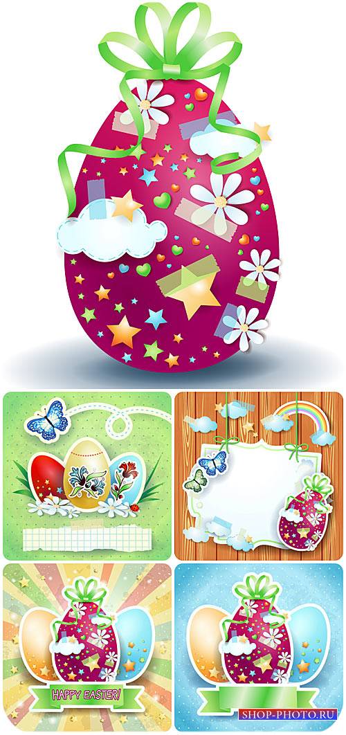 Пасхальный векторный набор, пасхальные яйца / Vector set of Easter, Easter  ...