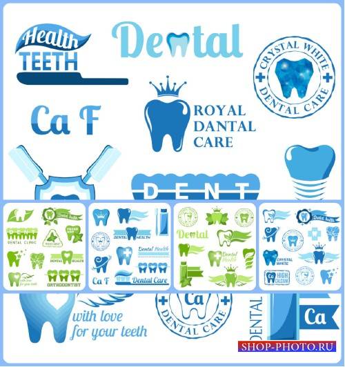 Векторные элементы стоматологии, медицина / Vector elements of dentistry, m ...