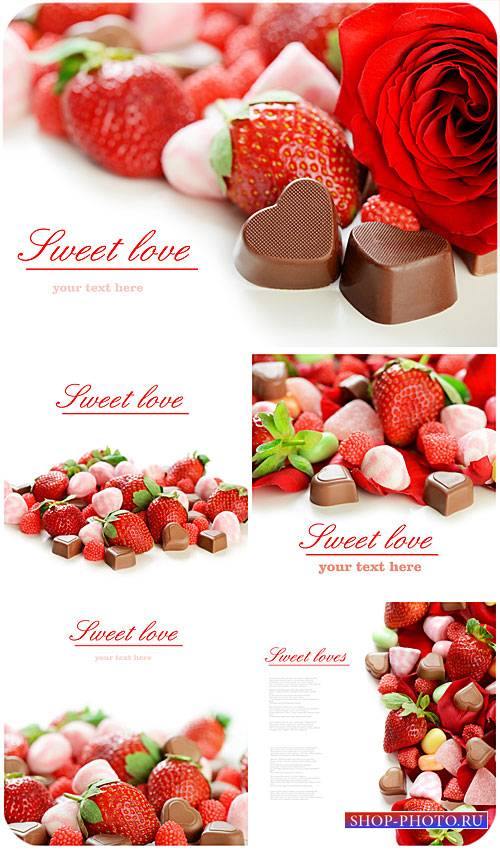 Клубника и шоколадные конфеты / Strawberries and chocolate candy - Stock ph ...