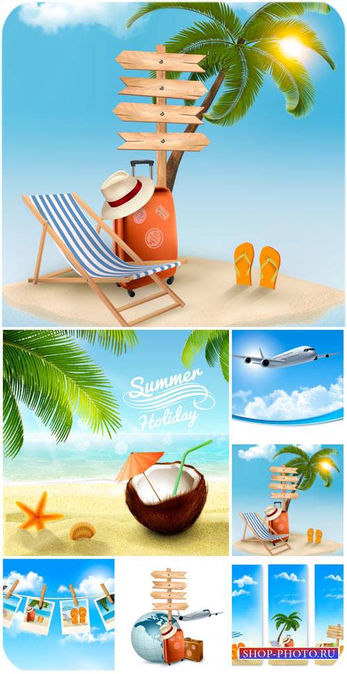 Лето и путешествие, морской вектор / Summer and travel, sea vector