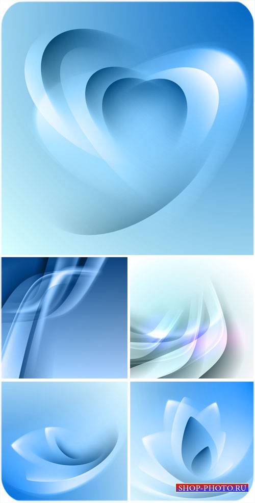 Синие векторные фоны с абстракцией / Blue vector backgrounds with abstracti ...