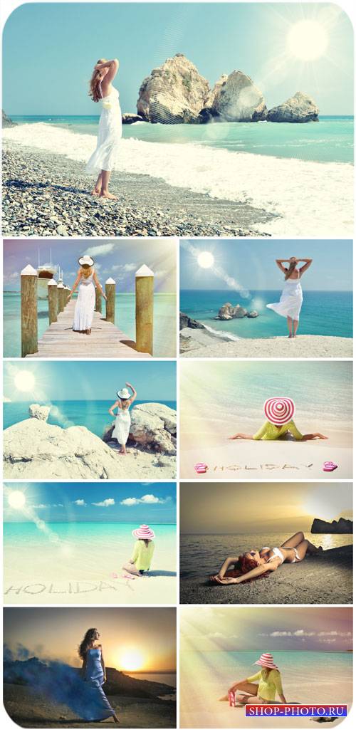Девушки, чудесные морские пейзажи / Girls, wonderful seascapes - stock photos