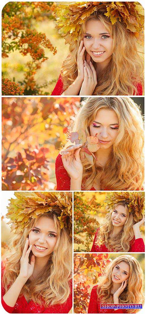 Красивая девушка, осень / Beautiful girl autumn - Stock photo