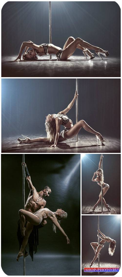 Девушка у шеста, стриптиз / Striptease girl on a pole - Stock Photo