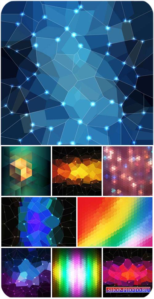 Цветная абстракция, фоны с сиянием в векторе / Color abstraction background with radiance vector