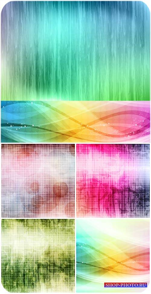 Винтажные векторные фоны с цветной абстракцией / Vintage vector backgrounds ...