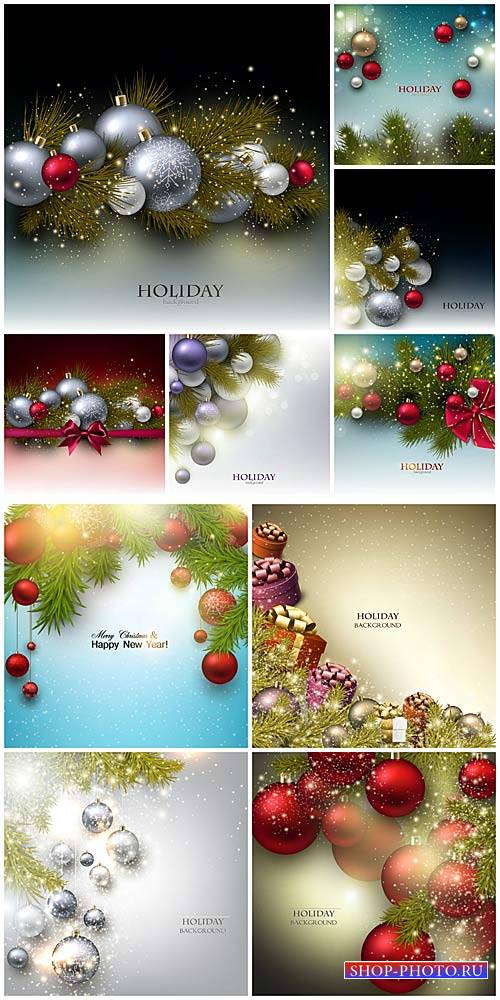 Новогодний вектор, праздничные фоны / Christmas vector, holiday background