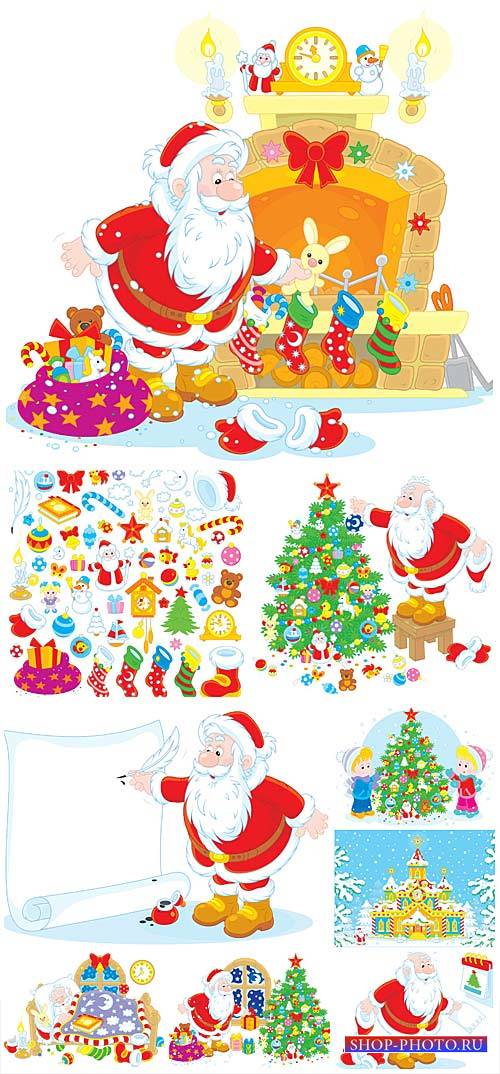 Санта клаус и рождественская елка / Santa Claus and Christmas tree #1