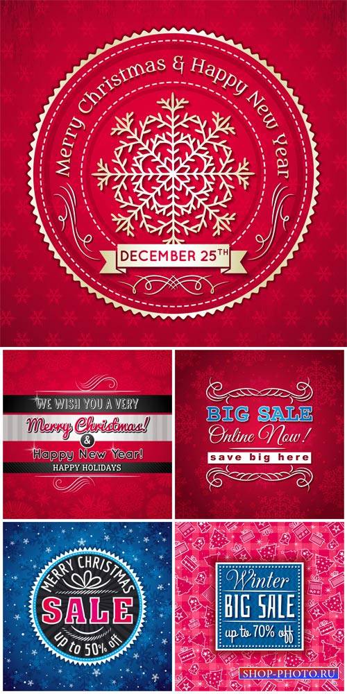 Christmas vector winter sales, backgrounds