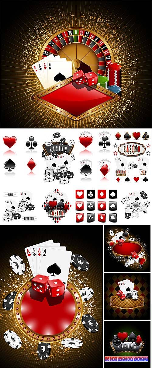 Casino, gambling, card symbols vector