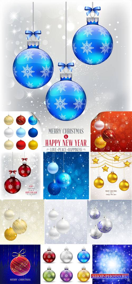 Christmas and New Year, vector background, Christmas balls
