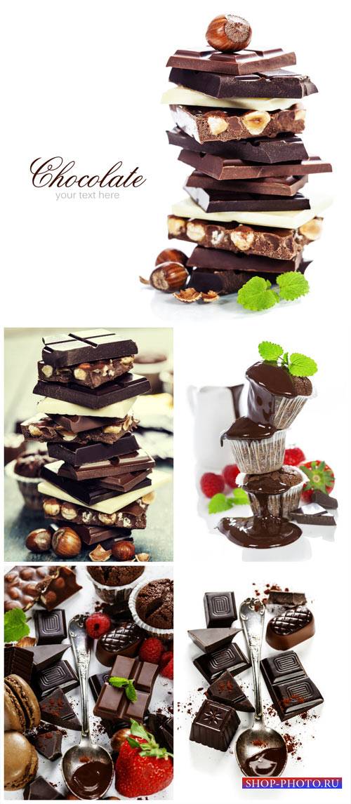 Chocolate with nuts - Stock Photo