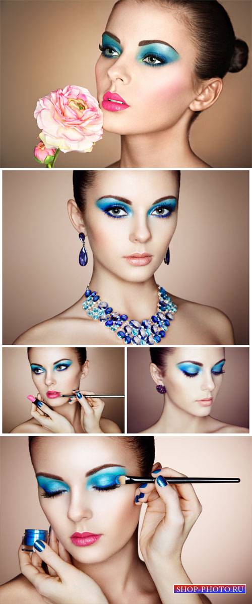Girl with beautiful make up, style, fashion - stock photos