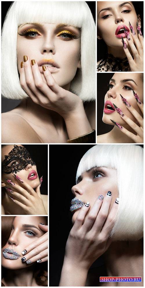 Glamorous women, trendy manicure - stock photos