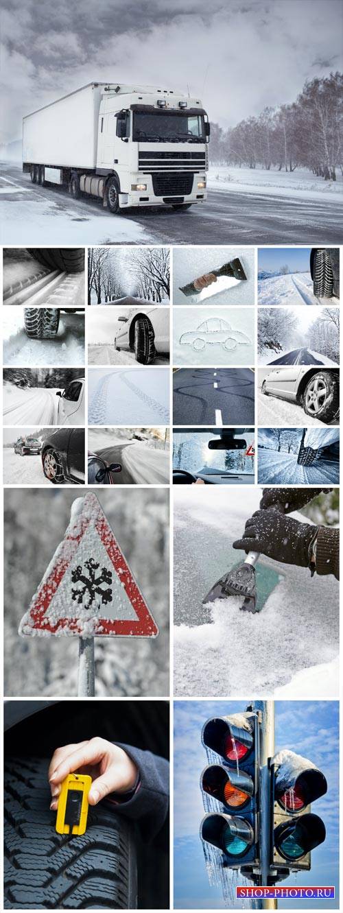Winter travel, transport - stock photos