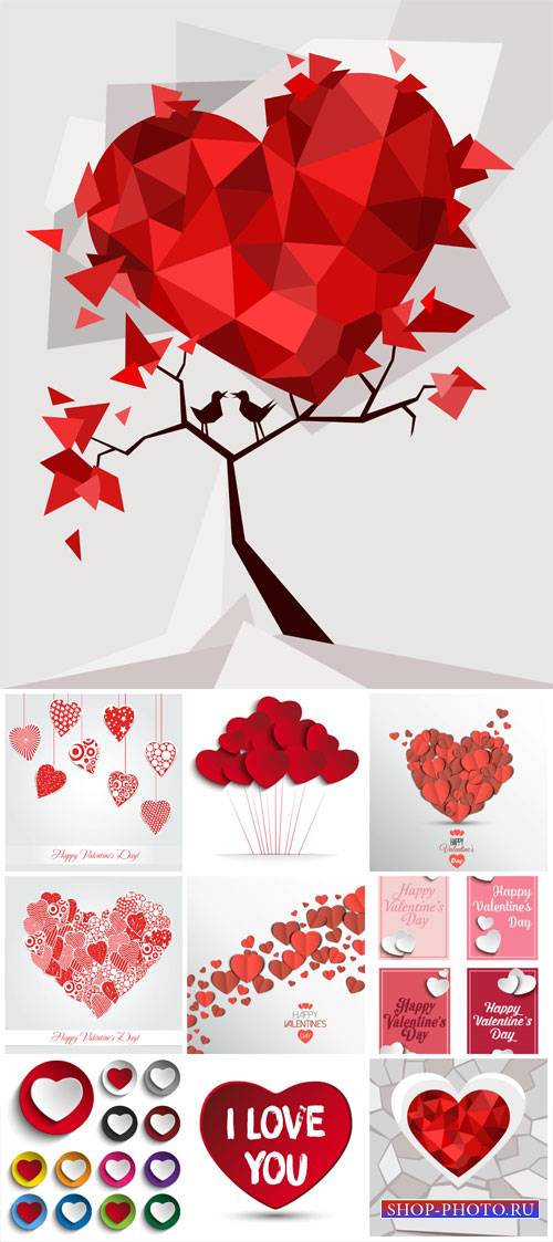 Valentine's Day, hearts, romantic vector backgrounds