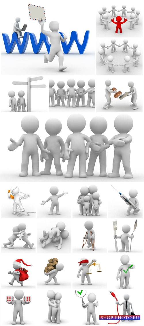 3D people in different situations #2 - stock photos