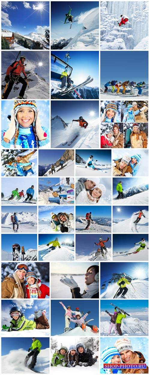 People and skiing - winter stock photos