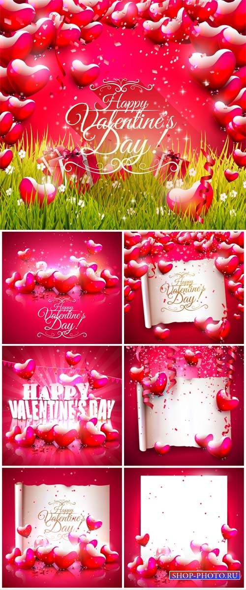 Valentine's Day, backgrounds, hearts, vector # 6