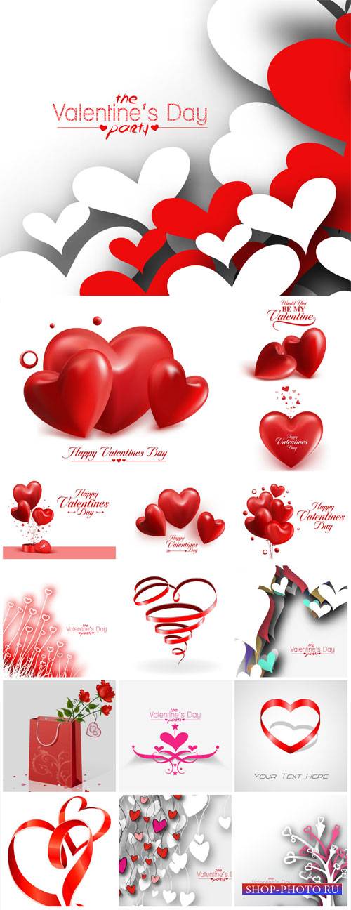 Valentine's Day, backgrounds, banners, hearts, vector # 10