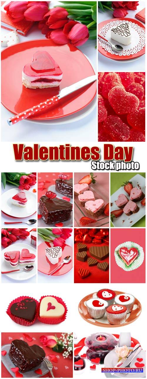 Valentine's Day, romantic background with desserts # 20 - stock photos